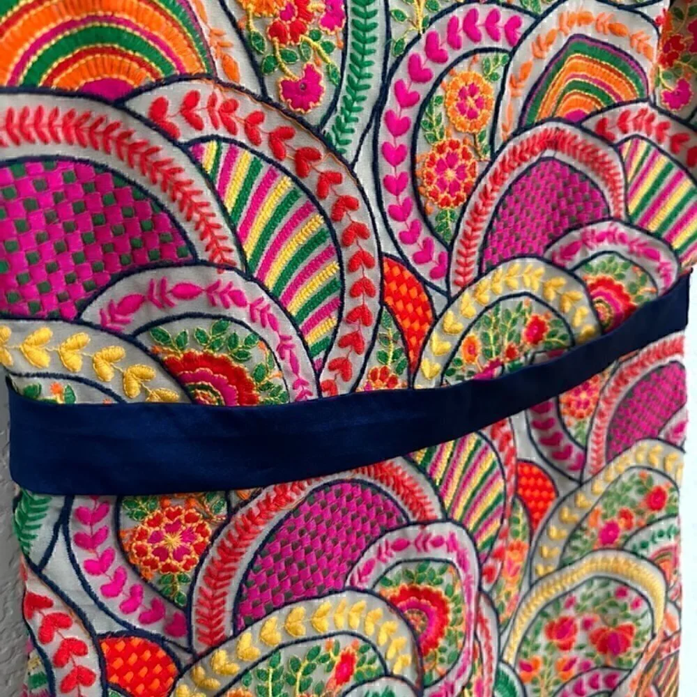 All Things Uber Nice Dress Size 11/12 Youth Multicolor Sleeveless Embroidered